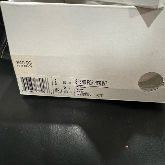 Unlisted size 8M women’s open toe Black high heel flower detail platform 4 inch - Picture 5 of 5